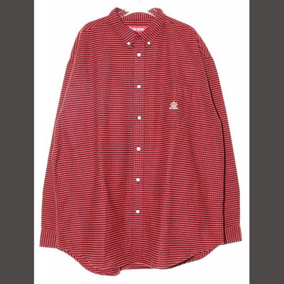 SUPREME 24AW LOOSE FIT FLANNEL OXFORD SHIRT RED XL SIZE A Used 