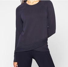 Athleta Serenity Criss Cross Sweatshirt Sz XS Dark Plum Soft Stretch EUC