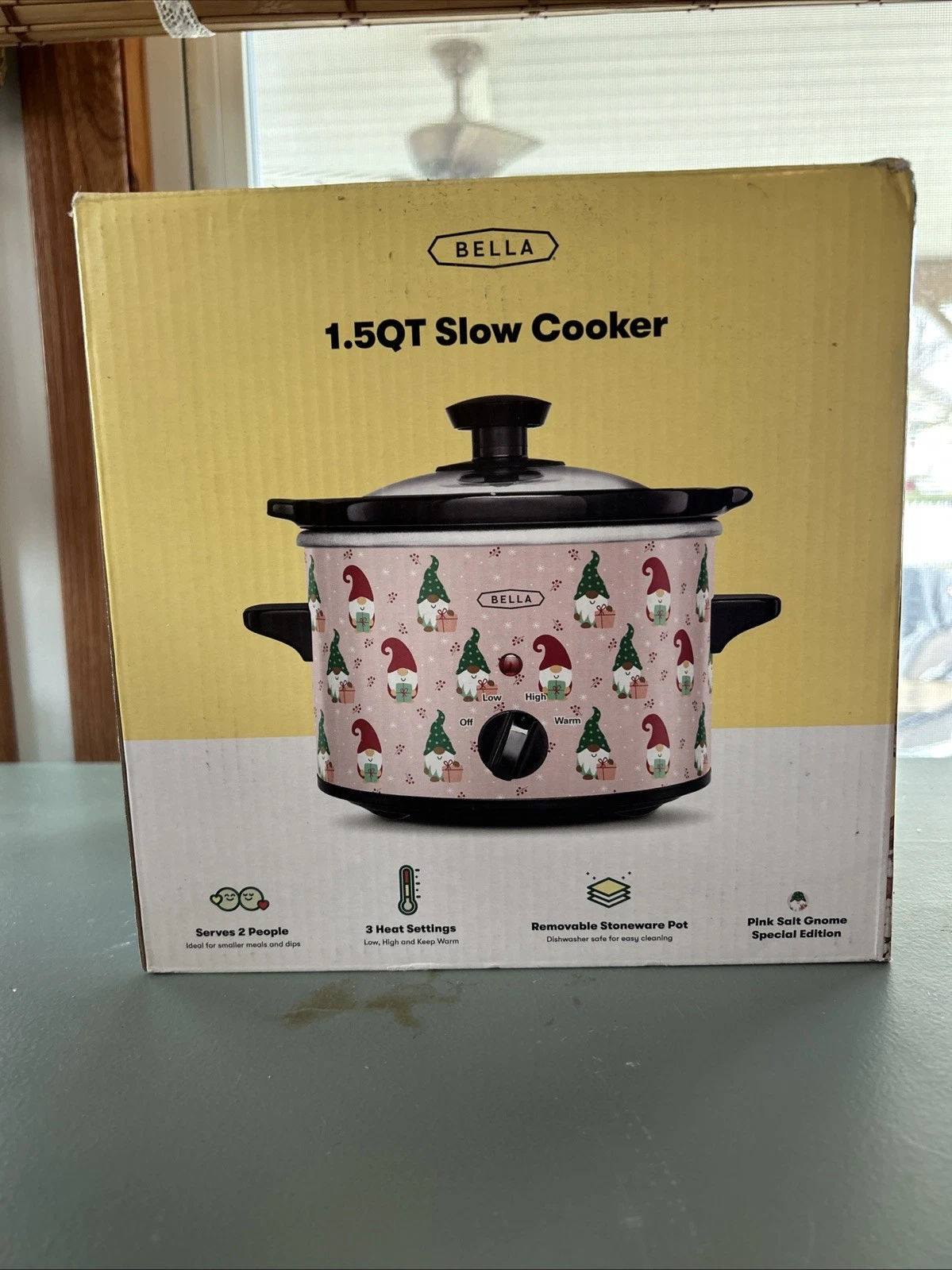 Bella 1.5 Qt Crock Pot Slow Cooker Pink Salt Gnome Special Edition NEVER OPENED!
