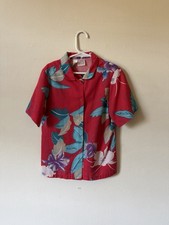 Vintage 70s JC Penney Towncraft Hawaiian Shirt Youth 10 Aloha Floral Beach