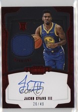 2018-19 Panini Dominion Rookie Jersey Red 26/49 Jacob Evans III #145 Auto 0s3