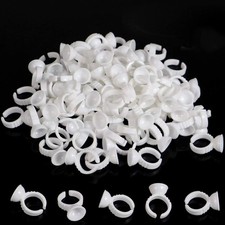 300PCS Tattoo Rings Cups Disposable Glue Holder Plastic Tattoo Ink Pigment Ring