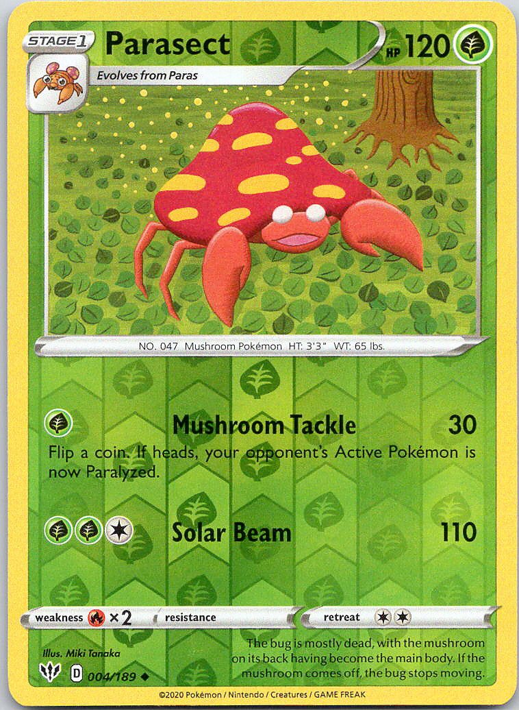 Pokemon Parasect 4/189 Darkness Ablaze Uncommon Reverse Holo NM TCG
