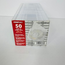 CompUSA Slim CD Jewel Cases for 3" Mini Disk Clear 50 Count SKU 287110 Unopened