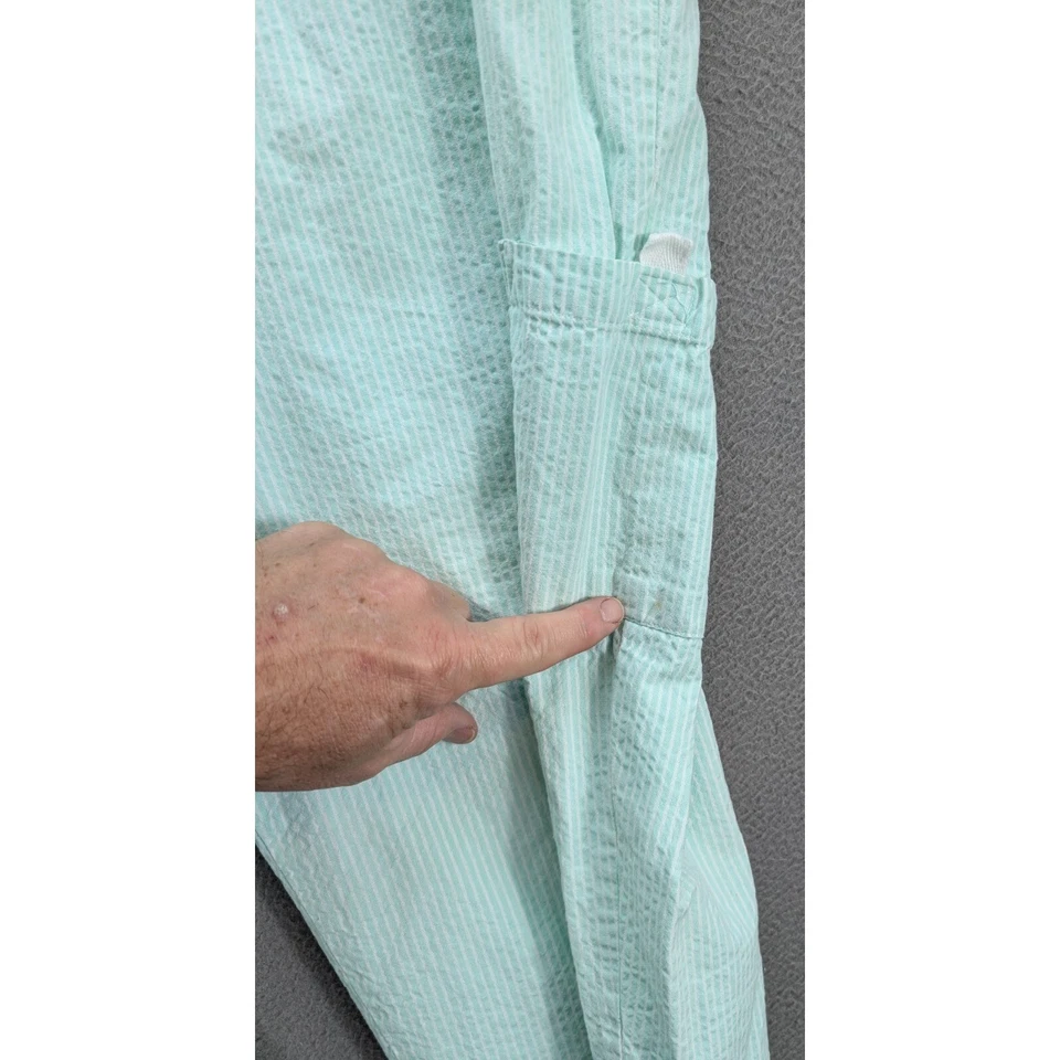 Calça Seersucker Feminina Basic Editions Verde Perfeito Tamanho XL Listra Capri Casual - Imagem 4 de 4