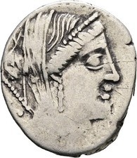 ROM, Republik, L. Rubrius Dossenus (87 v.Chr.), Denar