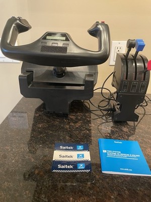 Saitek Logitech Flight SIM Yoke &Throttle Quadrant&Mounts Controller