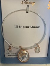 Disney Minnie Mouse Heart Bangle Bracelet Rose Gold Tone Stainless Steel Boxed