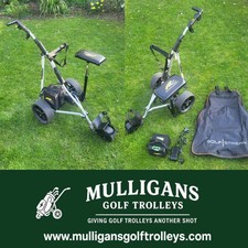 USED POWAKADDY COMPACT ELECTRIC GOLF TROLLEY WITH BATTERY AND SEAT