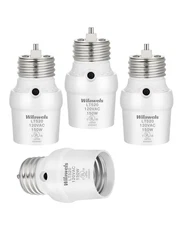 Dusk to Dawn Light Sensor Socket Adapter, E26 Base, 360° Sensor, 4 Pack, UL