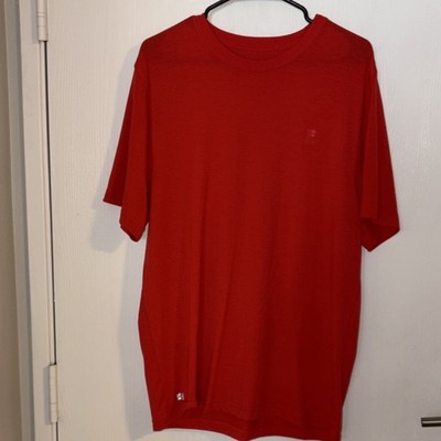 FILA Sport Performance Men's Red Crew Neck T-Shirt L 96% Polyester Short Sleeve