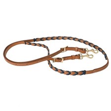 HS 8 pies Hilason Western Horse cuero americano con cordones barril cuerda riendas marrón