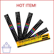 Qishiyi 5PCS Aquarium Thermometer Strips,Fish Tank Thermometer Adhesive Sticker