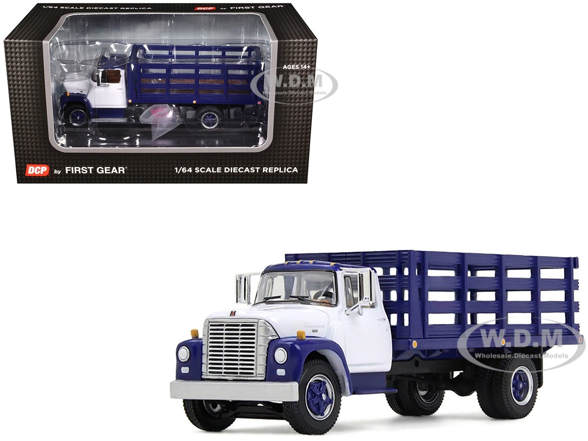 1970S INTERNATIONAL LOADSTAR STAKE TRUCK WHITE/BLUE 1/64 DCP/FIRST