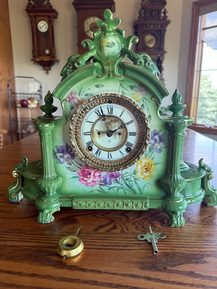 Porcelain Clock In Collectible Shelf, Mantel Clocks (1970-Now) for