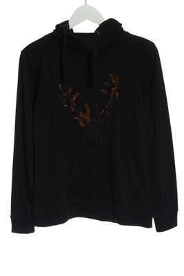 JEAN PASCALE Kapuzensweatshirt Damen Sweat Gr. DE 38 schwarz-bronzefarben