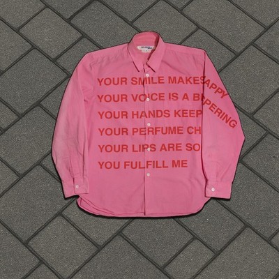 トップス junya watanabe man AD2001 poem 2002SS AD2001 Junya Watanabe Pink Poem Button Up | eBay
