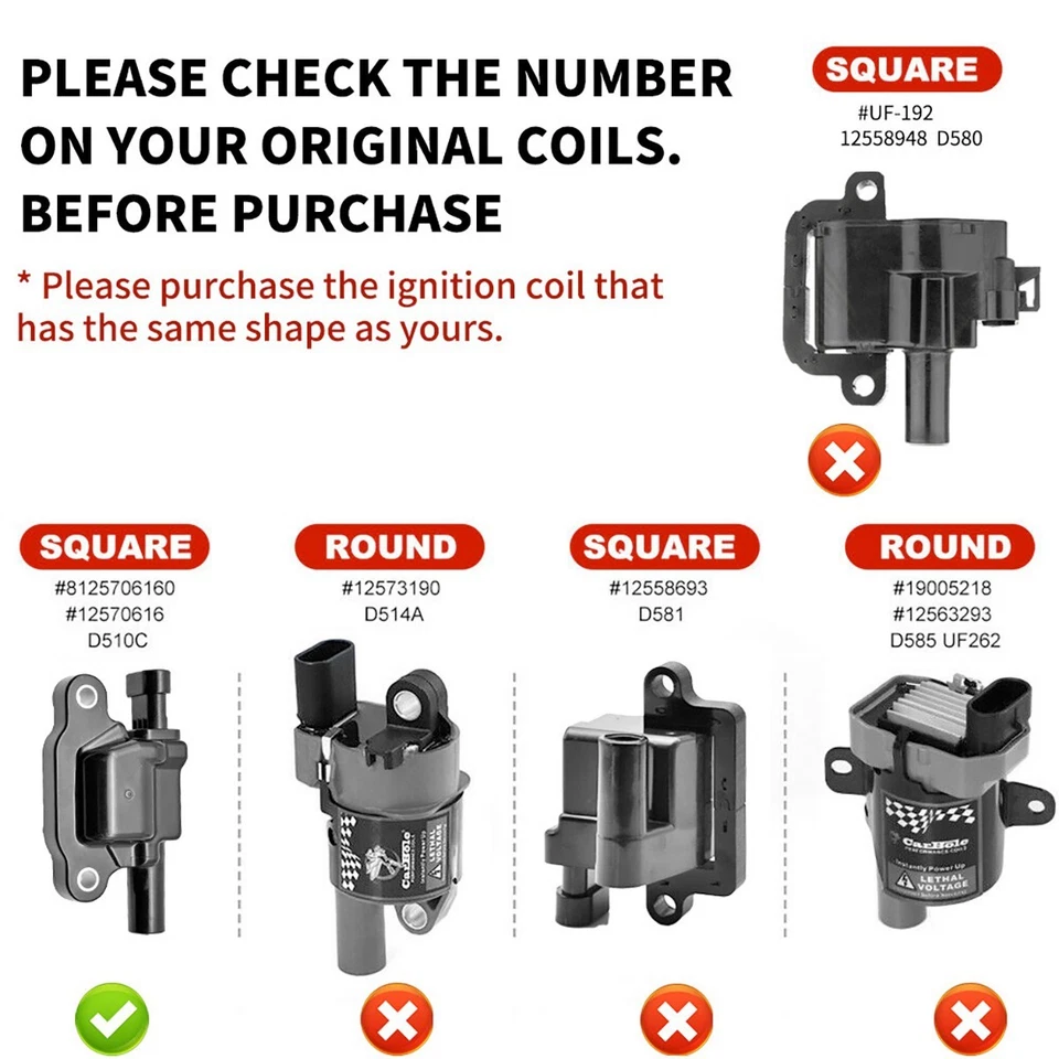 8 Pack OEM AcDelco UF413 Ignition Coil & 41-110 Spark Plug & 9748UU Wire for GMC - Image 2 of 4