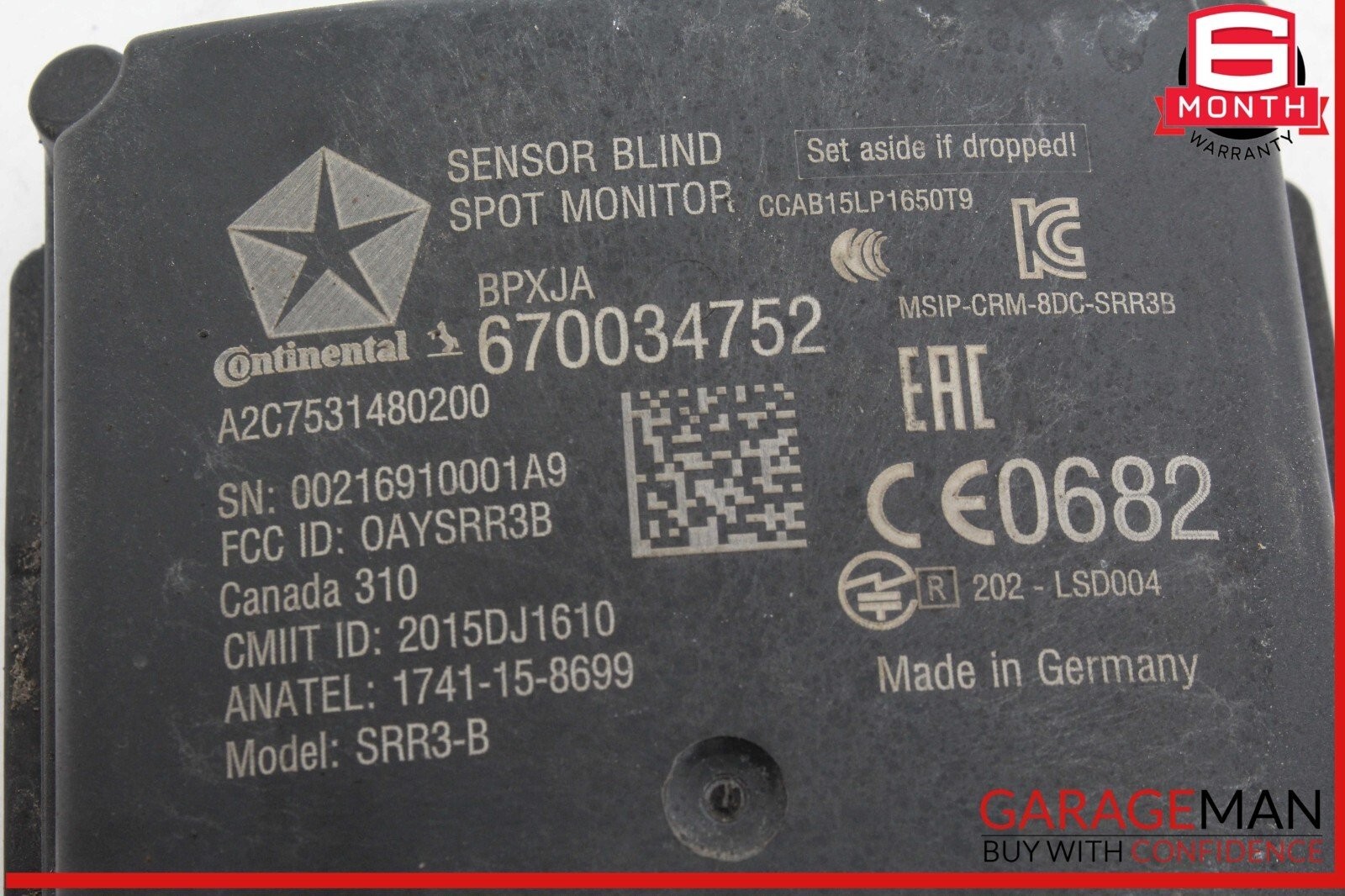 Maserati Levante 2017-2020 Rear Right Radar sensors Set P/N 670034752