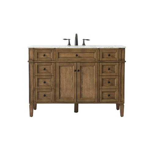 Elegant Decor Park Avenue 48" Aluminum MDF Single Bathroom Vanity in Driftwood - Picture 3 of 8