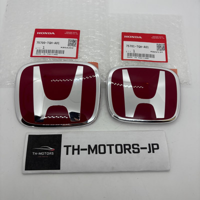 JC Garage Red Chrome Emblem Set For Honda Civic Type R Hatchback (2017-2021) – Front & Rear