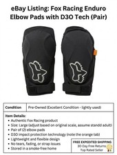 Fox Racing Enduro D3O MTB Elbow Guards Mounta...