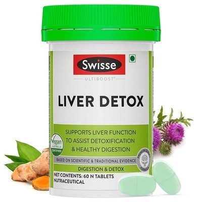 Swisse Ultiboost Liver Detox 60 Tabs | Milk Thistle, Turmeric, Choline