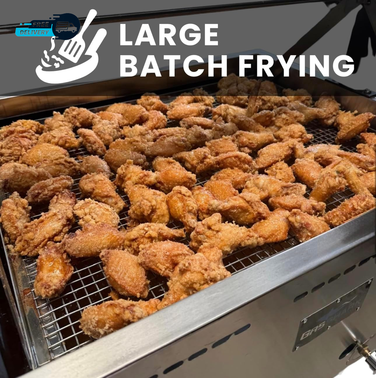12 Gallon Deep Fryer Cart with Basket Lift  Portable 4 Wheel Large Batch Fryer