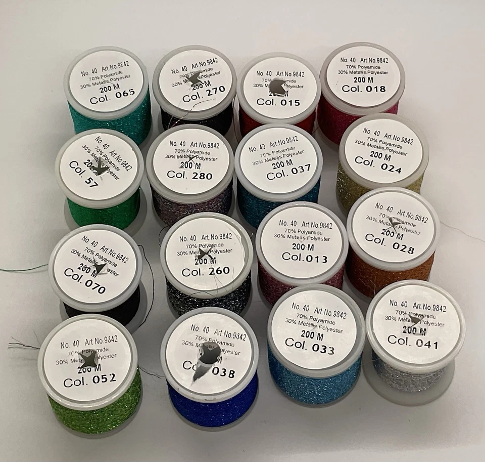 Madeira metallic machine embroidery Thread Lot 16 barely used spools - Image 3 of 3