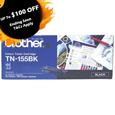 Brother Genuine TN155BK BLACK High Yield Toner HL-4040CN DCP-9040CN MFC-9840CDW - Picture 1 of 1