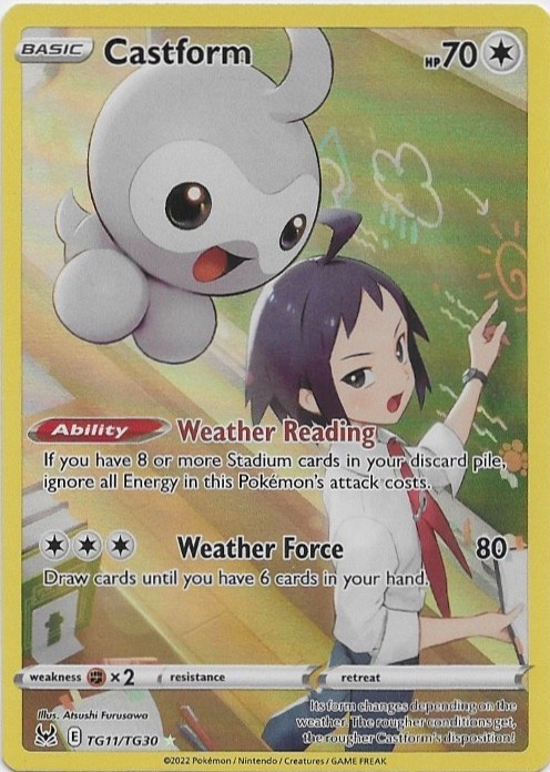Castform TG11/TG30 Swsh11: Lost Origin Trainer Gallery Holo NM