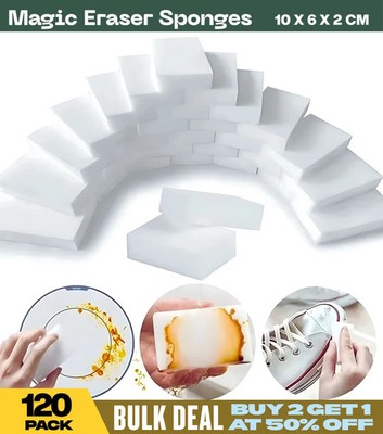 120 Stück Dicke Melamin Schaum Schwamm Magic Eraser Schmutz Reinigungsschwämme 10x6x2CM