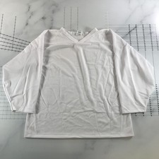 Vintage Athletic Knit Hockey Jersey Mens XL Blank White Hockey Superstar Mesh