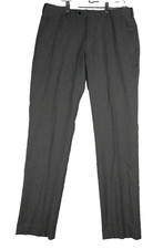 Uniqlo Womens Slim Fit Stretch Office Work Dress Pants Straight Leg Size 11 Gray