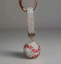 Baseball Sports Keychain Bagcharm Rhinestones Bling