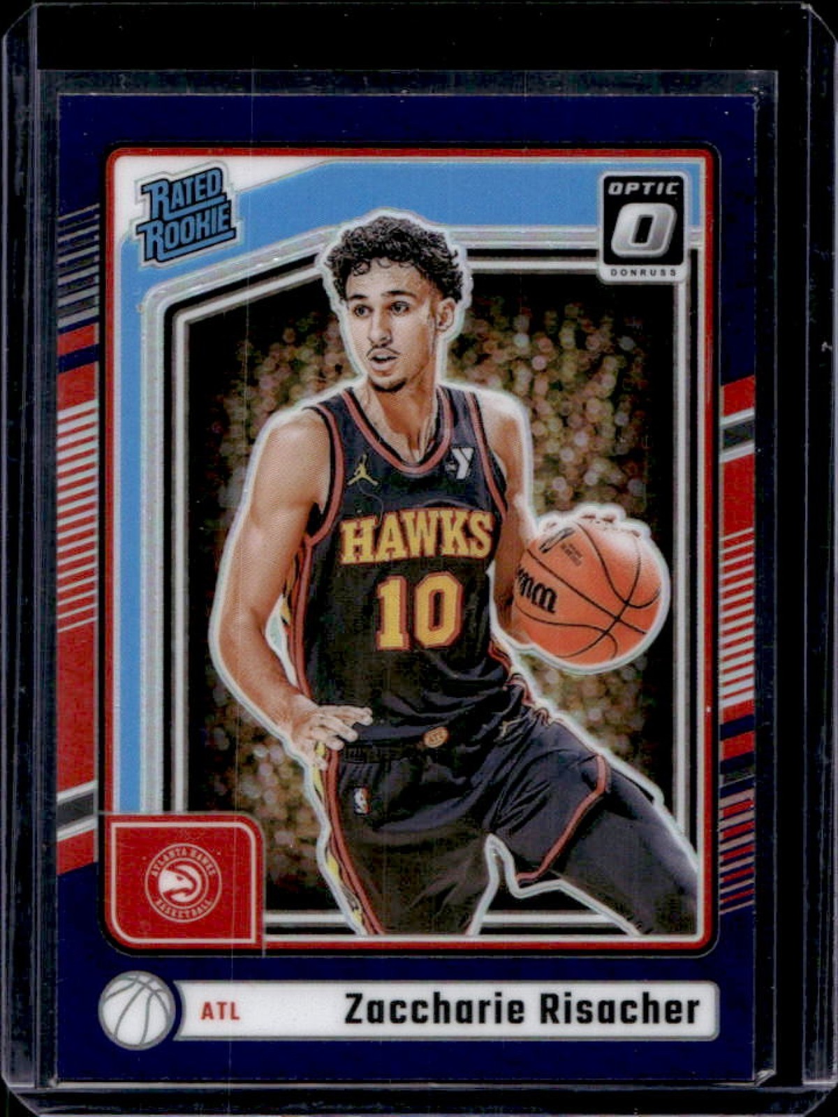 2024-25 Donruss Optic Zaccharie Risacher Rated Rookie Purple RC #268 Hawks