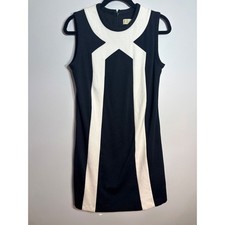 Michael Kors Black White Sleeveless Sheath Dress Size S P