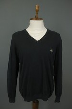 Lacoste Black Cotton Knitted Long Sleeve V-Neck Pullover Sweater Size 6