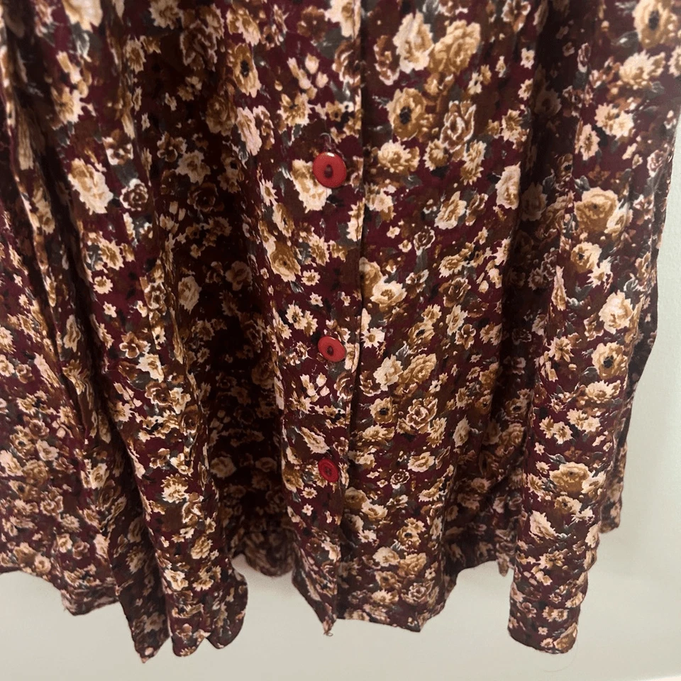 Vintage Byer Too Cottagecore Country Floral Button Front Midi Dress Women's 11 - Image 4 of 4