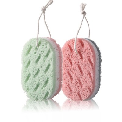 Heideryafei 2-Piece Set of 3-Layer Bath Sponges: Soft PU Foam Body Exfoliatin...