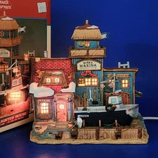 LEMAX Plymouth Corners BURK'S MARINA SERVICES 2002 Lighted Village House RETIRED