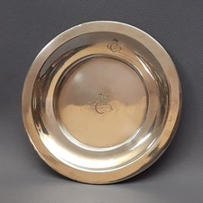Piattino Coaster Argentato Wellner Firenze C Con Corona Vintage Raro Xx Sec.