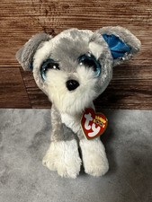 Ty Beanie Boos Whiskers Schnauzer Dog 2021 Plush 6" Stuffed Animal