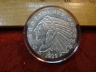 Incused Indian Eagle Design 1 Oz .999 Silver Bullion Round - No Reserve