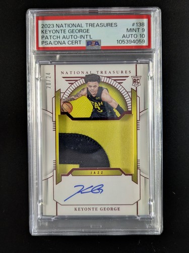 2023-24 National Treasures KEYONTE GEORGE 20/24 RC Patch Auto INT'L #138 PSA 9