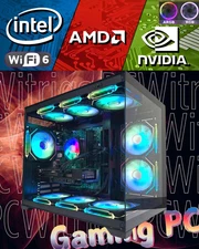 Customize ARGB Gaming PC Intel i7 E5 3.2G RTX 5060 Up 64GB RAM 1TB NVMe Win11pro