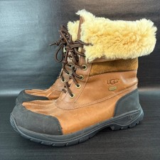 UGG Butte Mens size 8 Winter Brown Leather Wa...