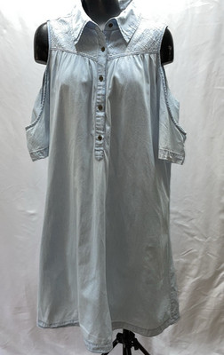 Speed Control Womens  Shirt Dress Size 2X Blue Denim Relaxed Basic Minimal