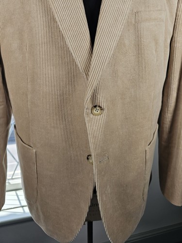 Chaqueta de Pana Marks and Spencer Para Hombre Reino Unido 48 Crudo Beige Jumbo Cordón Pico Solapas - Imagen 3 de 20