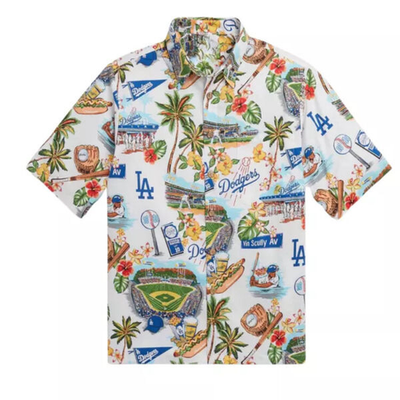 #ad LA Hawaiian Dodgers Welcome Summer Shirt Beach Shirt $27.99